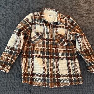 NWOT XL WAX London Whiting Overshirt- Ecru And Multicolour Wool Bobble